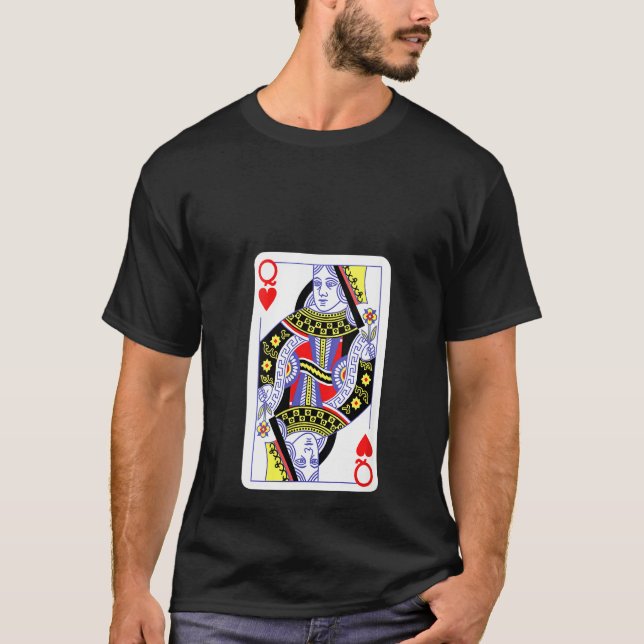 Camiseta Mulher Rainha Do Coração Jogando Cartões De Hallow (Frente)