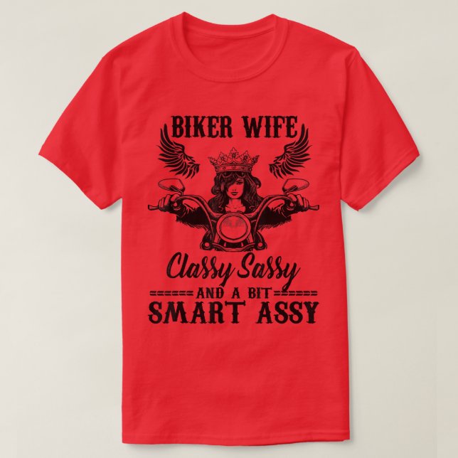 Camiseta mulher rainha do motoqueiro elegante (Frente do Design)