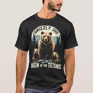 Camiseta Mulher Rainha Dos Tetons Grizzly 399 Amantes De Ur