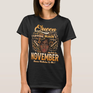Camiseta Mulher Rainha Era Nascer Em Novembro Feliz Anivers