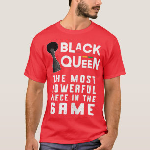 Camiseta Mulher Rainha Negra Chess Mais Poderosa Peça Afri