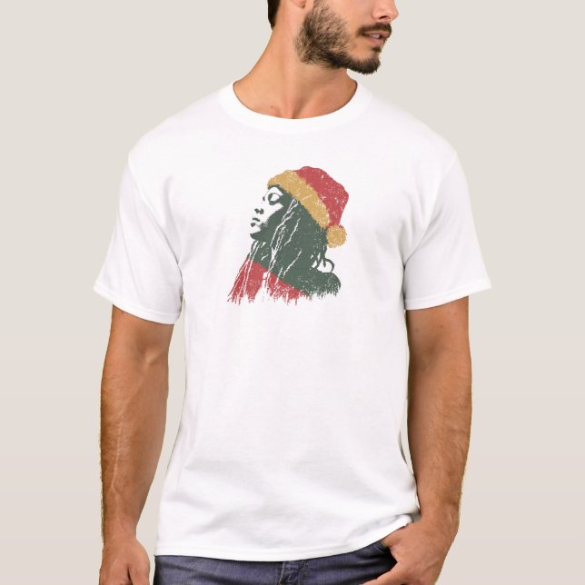 Camiseta Mulher rastafária de Natal (Frente)