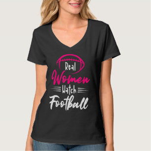Camiseta Mulher Real Assiste Futebol Lineman Enfrentando Am
