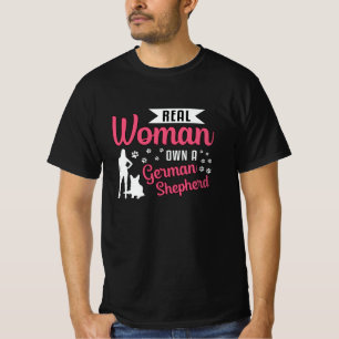 Camiseta Mulher Real Possui Um Cachorro German shepherd Vin