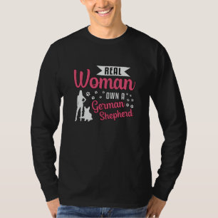 Camiseta Mulher Real Possui Um Cachorro German shepherd Vin