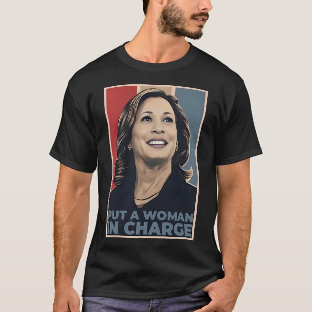 Camiseta Mulher Responsável Kamala Harris Mulher Presidenta (Frente)