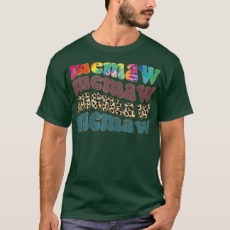 Camiseta Mulher Retro Leopardo Memaw Abençoada Memaw Funny