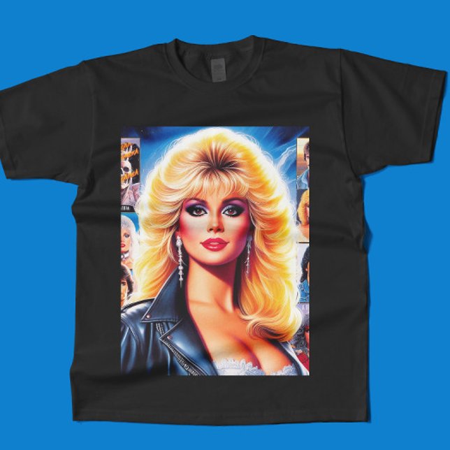 Camiseta Mulher Retrowave dos Anos 80 (Criador carregado)