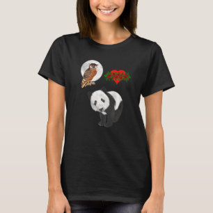 Camiseta Mulher Rosa de animais selvagens Panda Bear Owl