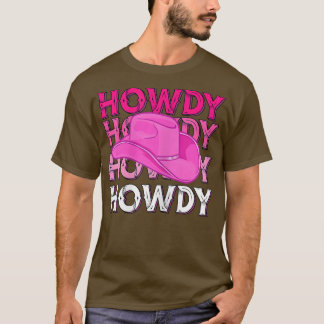 Camiseta Mulher Rosa Howdy Cowgirl Western Country Rodeo Aw