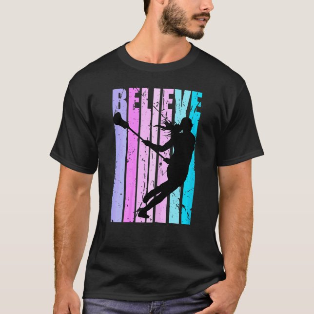 Camiseta Mulher Rosa Lacrosse Player Equipe Treinadora Mo (Frente)