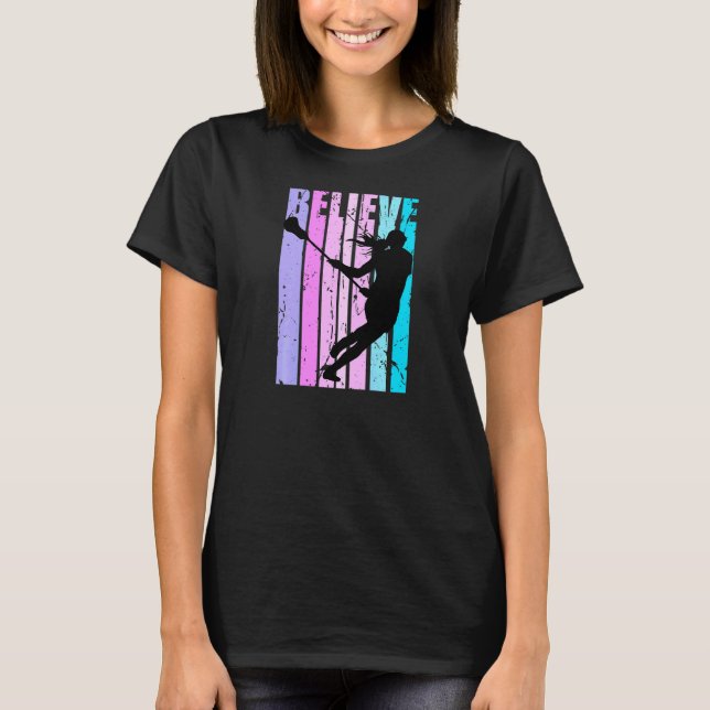 Camiseta Mulher Rosa Lacrosse Player Equipe Treinadora Mo (Frente)