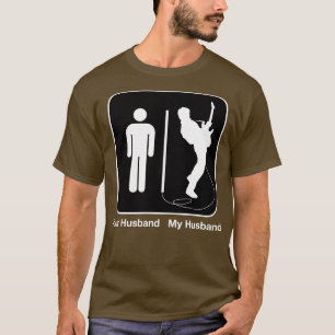 Camiseta Mulher Seu Hus Meu Hus Rock Guitar impressão