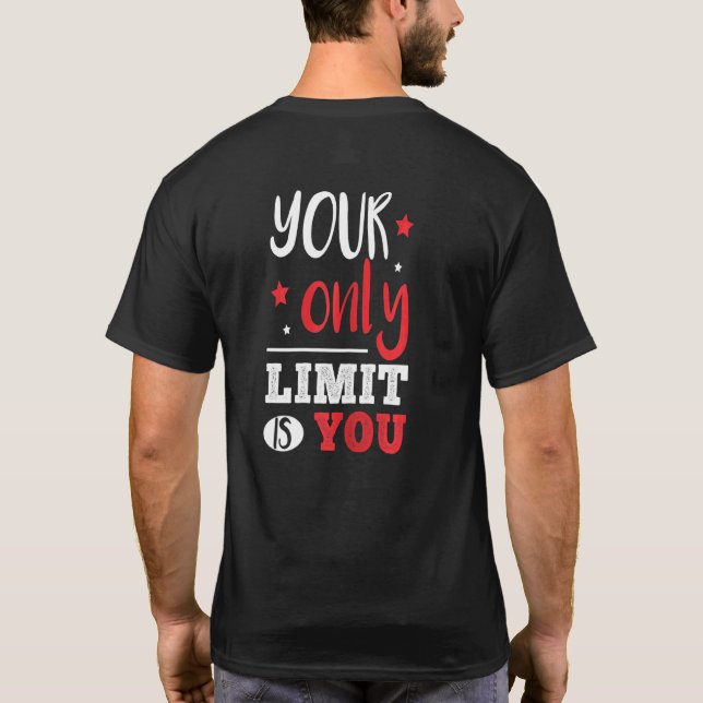 Camiseta Mulher Seu Único Limite É Seu Limite Motivacional  (Verso)