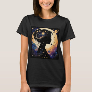 Camiseta Mulher Silhueta Celestial Elegante