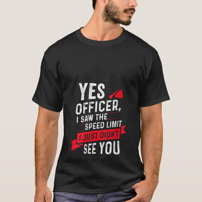 Camiseta Mulher Sim Oficial Eu Vi O Limite De Velocidade En (Frente)