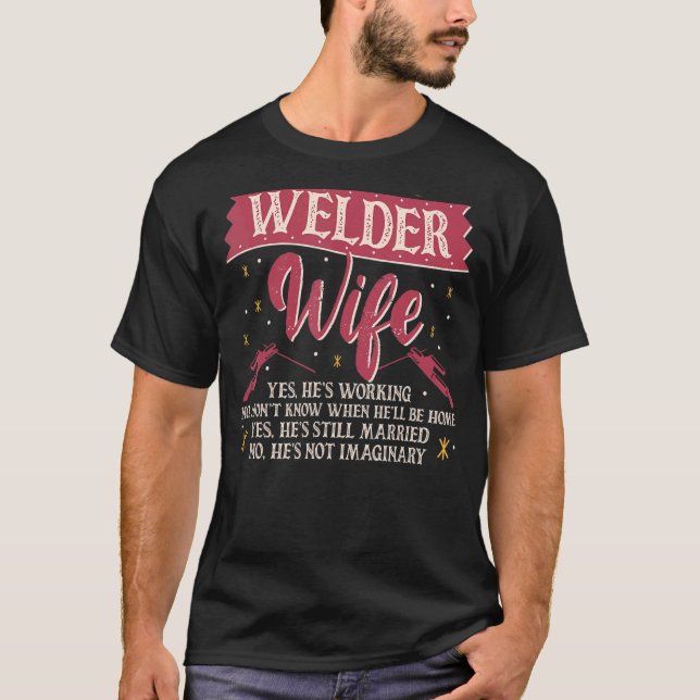 Camiseta Mulher Soldadora do Soldado Esposa do Soldador Sim (Frente)