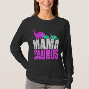 Camiseta Mulher Solteiro Mama Saurus Dinosaur Para A Mãe
