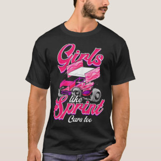 Camiseta Mulher Sprint Car Racing Girl