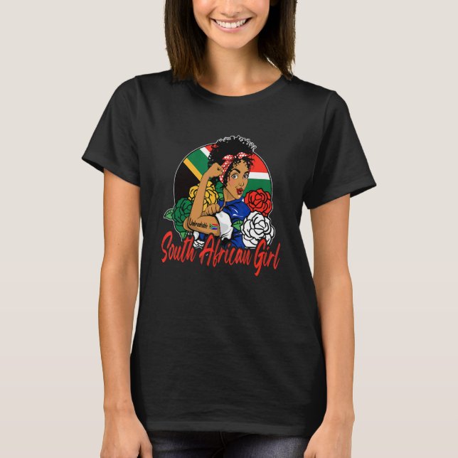 Camiseta Mulher sul-africana incansável África do Sul (Frente)