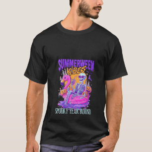 Camiseta Mulher Summerentre Vibes Estranho Ano Redondo Esqu