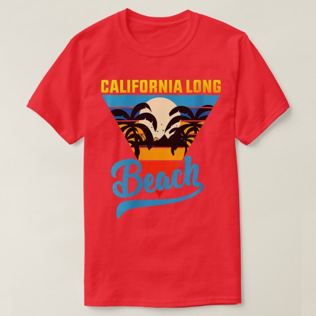Camiseta Mulher Surf de areia de Long Beach na Califórnia e (Frente do Design)