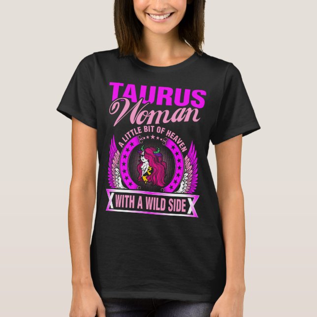 Camiseta Mulher Taurus Um Pouco De Céu Com Si Selvagem (Frente)