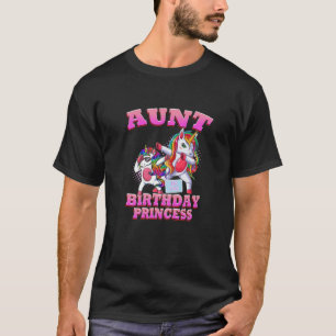 Camiseta Mulher Tia Da Princesa Aniversário Dabbing Unico