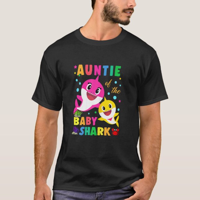 Camiseta Mulher Tia Do Aniversário Bebê Tia Tubarão Fa (Frente)