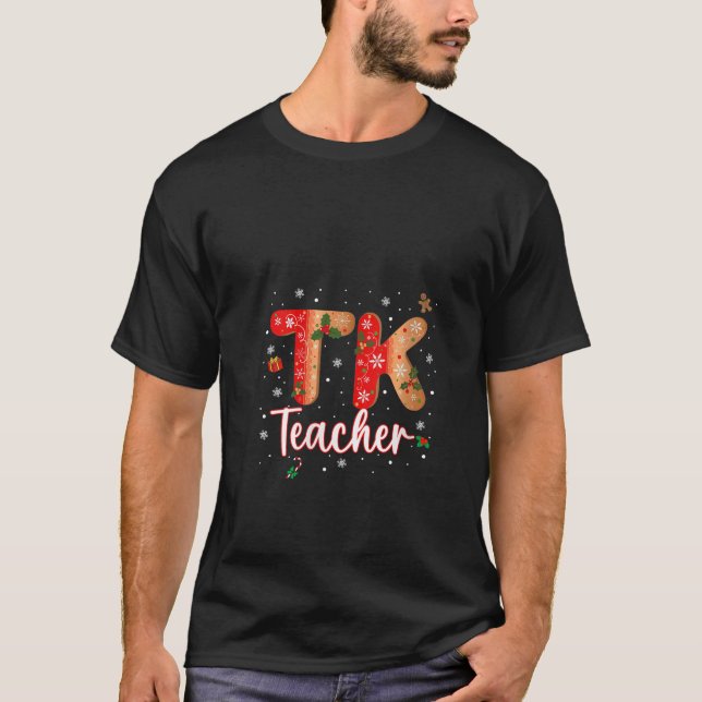 Camiseta Mulher TK Candy Cane Crew Engraçado Praça de Natal (Frente)