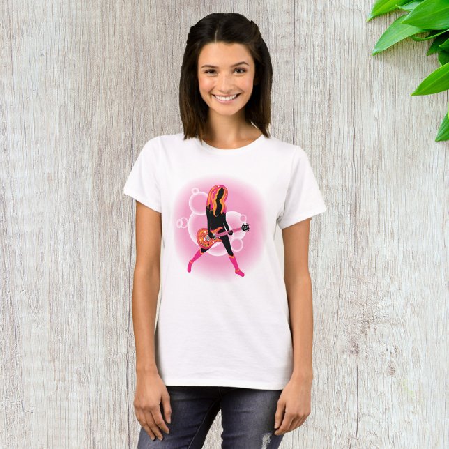 Camiseta Mulher tocando violão (Criador carregado)