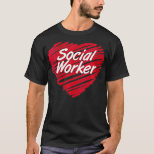 Camiseta Mulher Trabalhadora Social Coração Para Escola Psi
