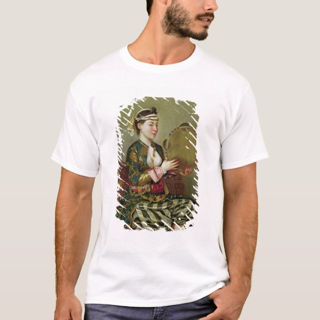 Camiseta Mulher turca com um pandeiro (Frente)