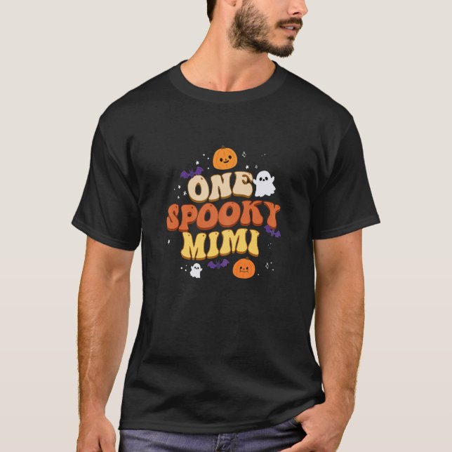 Camiseta Mulher Uma Família Cuta Mimi Boo Halloween Spooky (Frente)