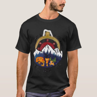 Camiseta Mulher Vaga Com Seu Cachorro Acampamento familiar