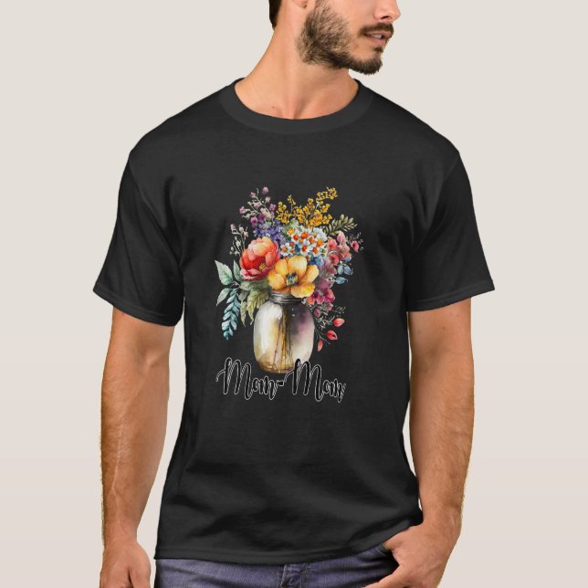 Camiseta Mulher Vase de Flores Selvagens Mãe (Frente)
