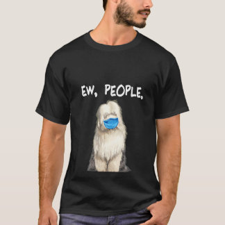 Camiseta Mulher Velha Cachorro de Ovelha em Inglês Cachorro