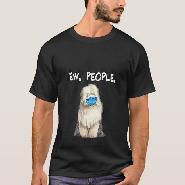 Camiseta Mulher Velha Cachorro de Ovelha em Inglês Cachorro (Frente)