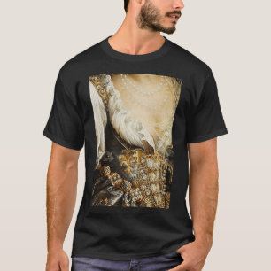 Camiseta Mulher Vestindo Pérolas Pintura Renascentista