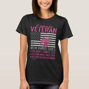 Camiseta Mulher Veterana Com Três Lados Mãe Mãe