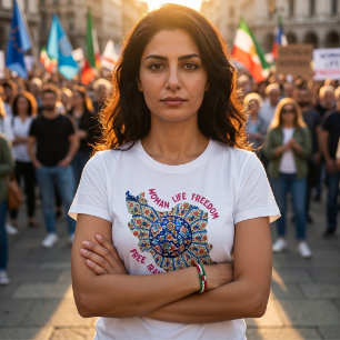 Camiseta Mulher Vida Liberdade   Presentes Vermelhos Irania