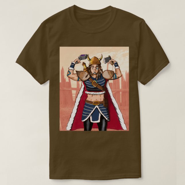 Camiseta Mulher viking guerreira Clássica TSirt (Frente do Design)