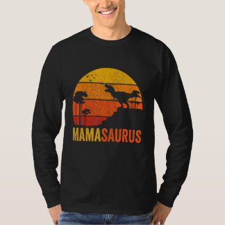 Camiseta Mulher Vintage Mamasaurus Trex Dinossaur Family Ma