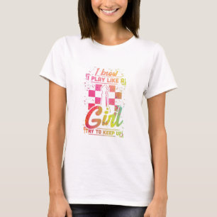 Camiseta Mulher Xadrez Equipe Rainha Chessfield Joga Como U