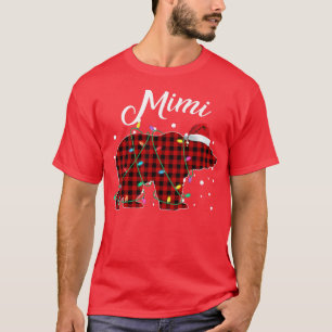Camiseta Mulher Xadrez Vermelha Mimi Urso Correspondendo Bu