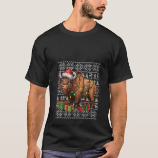 Camiseta Mulher Xmas Sweet Style Ugly Santa Hat Bison Chr