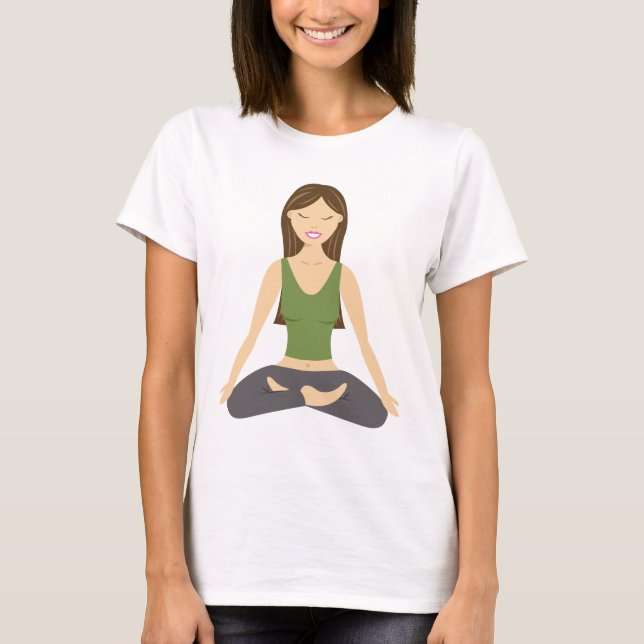 Camiseta Mulher Yoga No Lotus Pose (Frente)