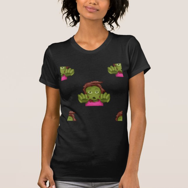 Camiseta mulher zombie emoji (Frente)