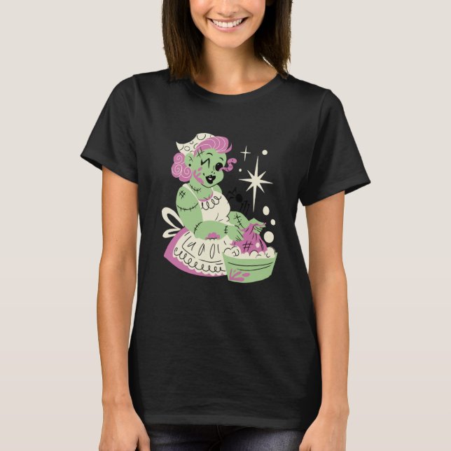Camiseta Mulher Zombie Mãe Limpa Halloween (Frente)