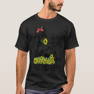 Camiseta Mulheres39S Louca Senhora Cabra Cabras Fazenda Ani